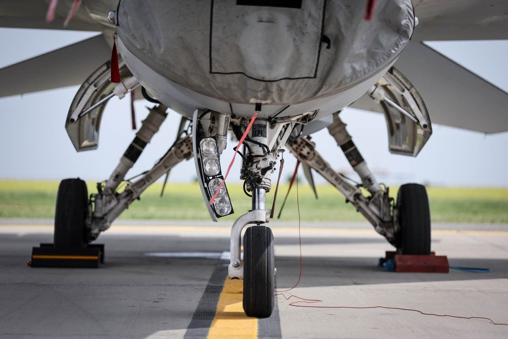 Military jet aircraft on the tarmac