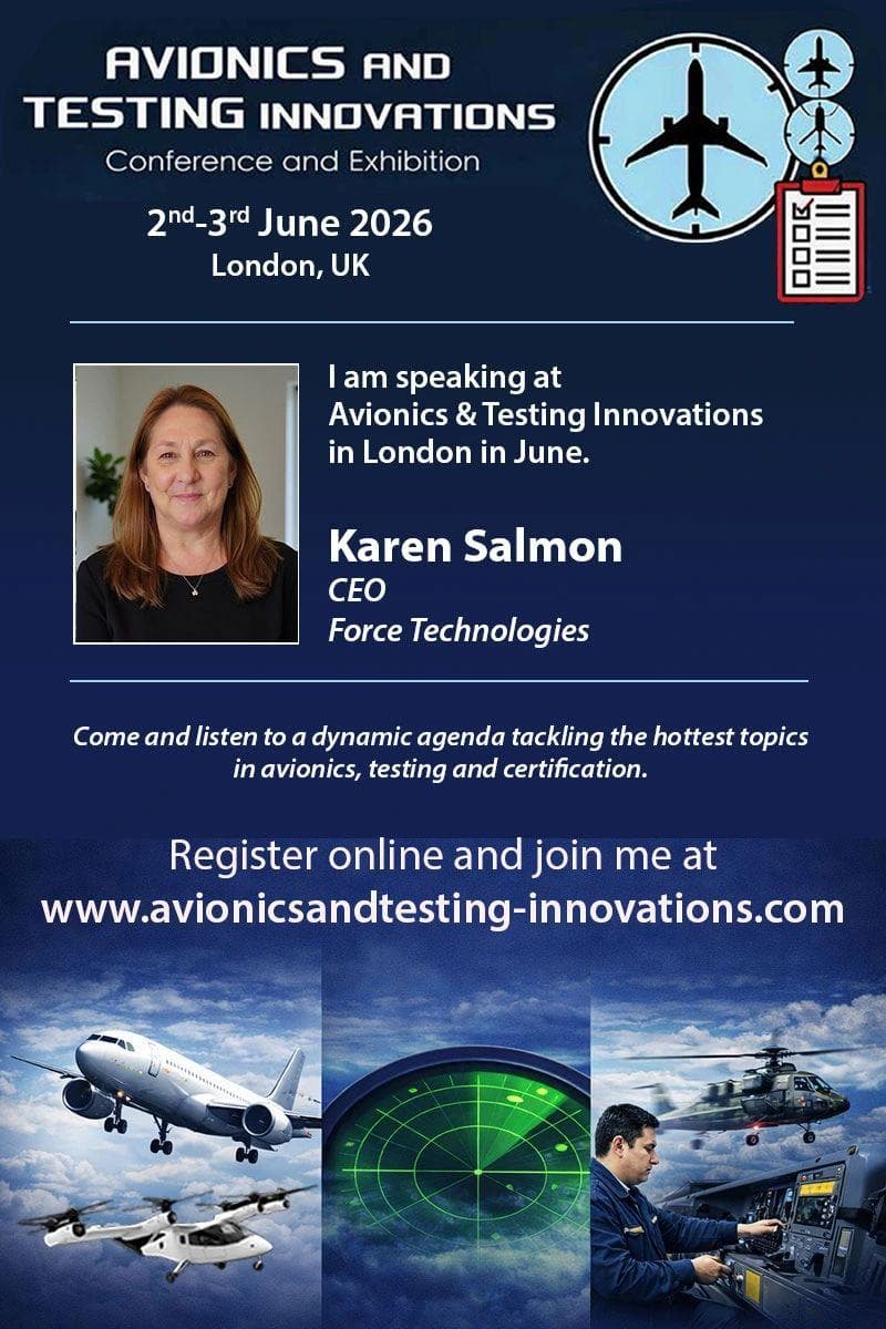 Force Technologies CEO Karen Salmon Joins Industry Leaders at Avionics & Testing Innovations 2026